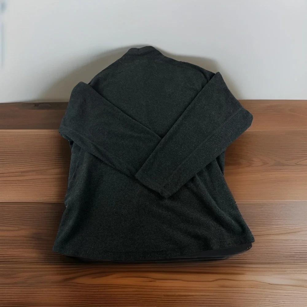 REI Men's XL DriRelease‎ Wool Blend Quarter Zip Pullover Fleece Gray Black